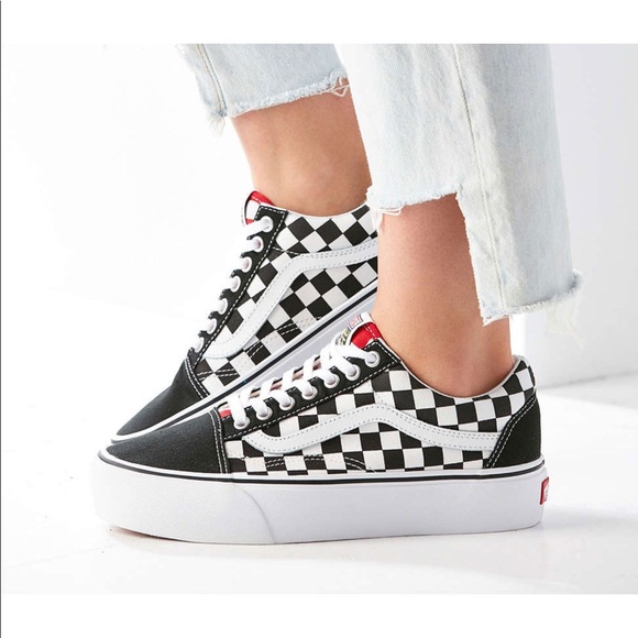 vans platform checkered
